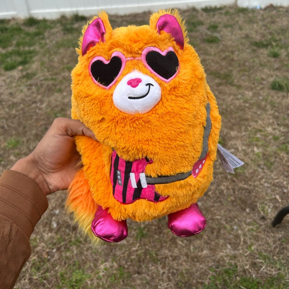Used Misfittens GIBSON Series 3 Orange Pink Wild Cat Kitty 9" Stuffed Animal